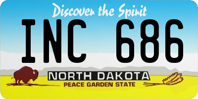 ND license plate INC686