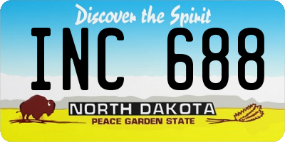 ND license plate INC688