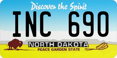 ND license plate INC690