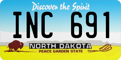 ND license plate INC691