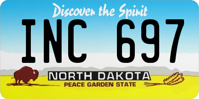 ND license plate INC697