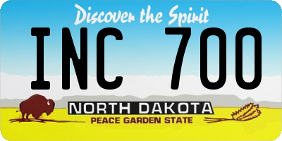 ND license plate INC700