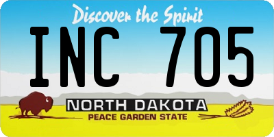 ND license plate INC705