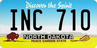 ND license plate INC710