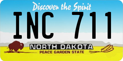 ND license plate INC711