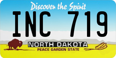 ND license plate INC719