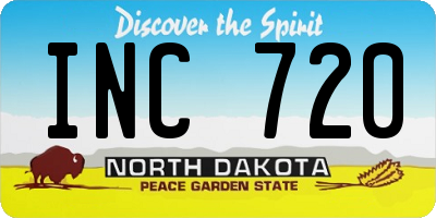 ND license plate INC720