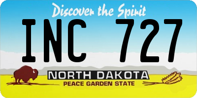 ND license plate INC727