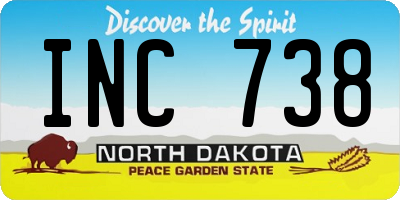 ND license plate INC738