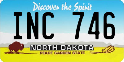 ND license plate INC746