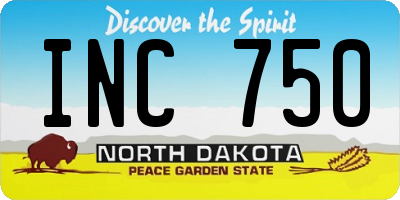 ND license plate INC750