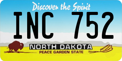 ND license plate INC752