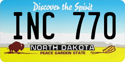 ND license plate INC770