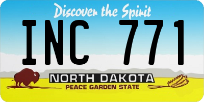 ND license plate INC771