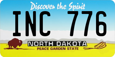 ND license plate INC776