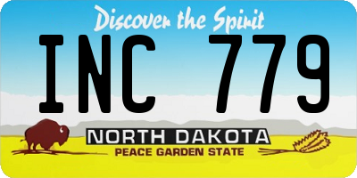 ND license plate INC779