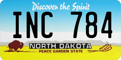 ND license plate INC784
