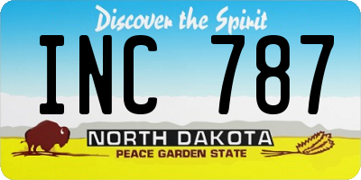 ND license plate INC787