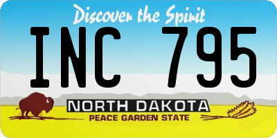 ND license plate INC795