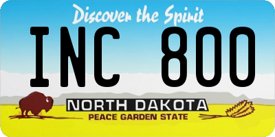 ND license plate INC800