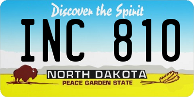 ND license plate INC810