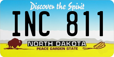 ND license plate INC811