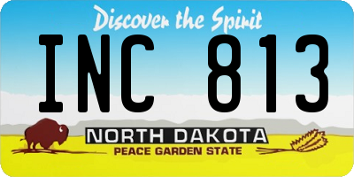 ND license plate INC813