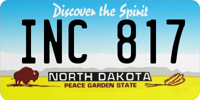 ND license plate INC817