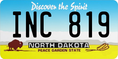 ND license plate INC819