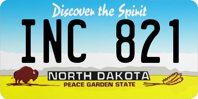 ND license plate INC821