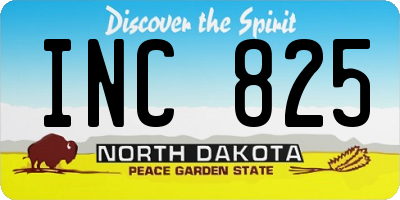 ND license plate INC825
