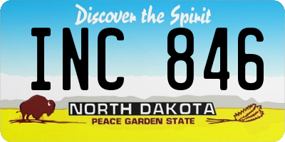 ND license plate INC846