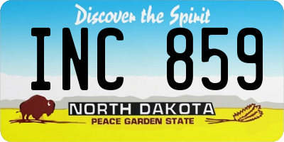 ND license plate INC859