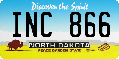 ND license plate INC866