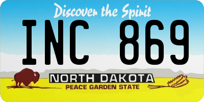ND license plate INC869