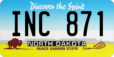 ND license plate INC871