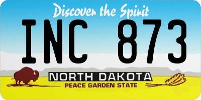 ND license plate INC873