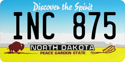 ND license plate INC875