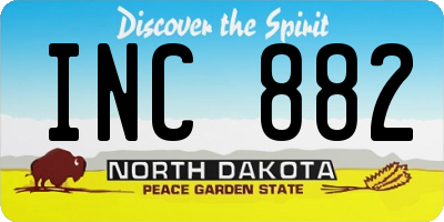 ND license plate INC882