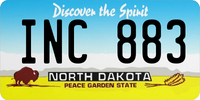 ND license plate INC883