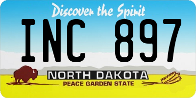 ND license plate INC897