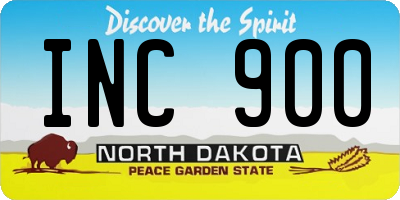 ND license plate INC900