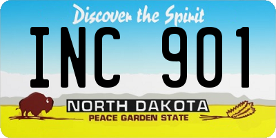 ND license plate INC901
