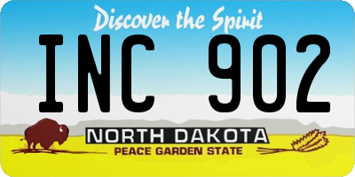 ND license plate INC902