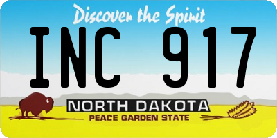ND license plate INC917