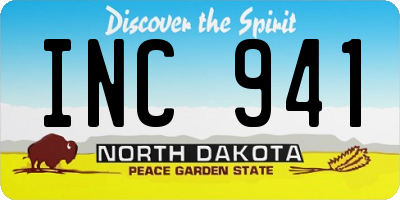 ND license plate INC941