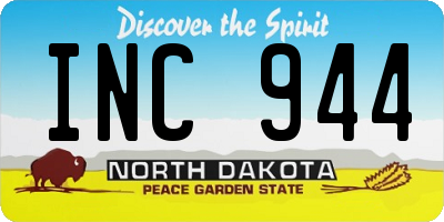 ND license plate INC944