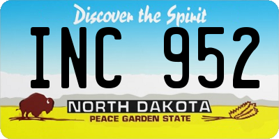ND license plate INC952