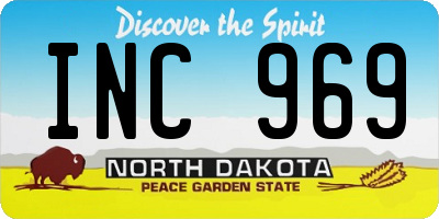 ND license plate INC969