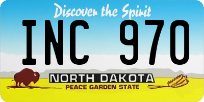ND license plate INC970